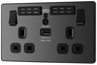 Switches: BG Evolve Black Chrome Screwless Switches & Sockets Black Inserts Full Range PCDBC12B - Single Light Switch 20A by British General (BG-EVOLVE-BLACK-CHROME-PCDBC12B)