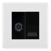 BG Nexus White Moulded TV Aerial & Master Telephone Socket - Black Insert