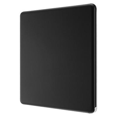 BG Screwless Matt Black Single Blanking Plate FFB94 with 25mm Steel Back Box