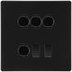 BG Screwless Matt Black 6 Gang Switch 4x Trailing Edge LED Dimmer 2x Intermediate Custom Grid