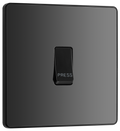 BG PCDBC14B Black Chrome Evolve 10AX 1 Way Press Switch - Black Insert