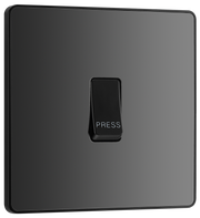 BG PCDBC14B Black Chrome Evolve 10AX 1 Way Press Switch - Black Insert by British General (BG-PCDBC14B-Shopify-SA_1)