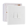 BG Nexus Double Light Switch 2 Gang 10AX White & 32mm Pattress Back Box by British General (BG-842+891)