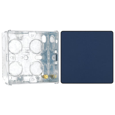 BG Evolve Matt Blue Single Blank Plate PCDDB94B with 35mm Steel Back Box