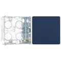 BG Evolve Matt Blue Single Blank Plate PCDDB94B with 35mm Steel Back Box