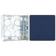 BG Evolve Matt Blue Single Blank Plate PCDDB94B with 35mm Steel Back Box