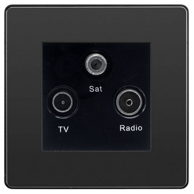 BG Evolve Black Chrome TV/FM/SAT Socket PCDBCTRIB