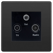 BG Evolve Black Chrome TV/FM/SAT Socket PCDBCTRIB by BG Evolve (BG-PCDBCTRIB)