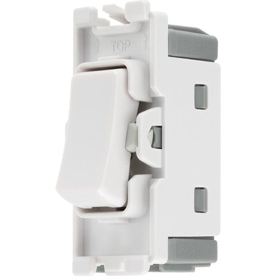 BG R12C Nexus Grid White 20A 20AX 2 Way 1 Pole Centre-Off Switch Module