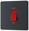 BG Evolve PCDMG74B Matt Grey 45A 2 Pole LED Switch - Black Insert by British General (BG-PCDMG74B-Shopify-SA_1)