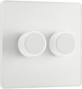 BG PCDCL82W Pearlescent White Evolve 2 Gang 200W Intelligent Trailing Edge Dimmer Switch - White Insert