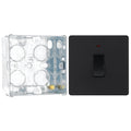 BG Evolve Matt Black 20A 2 Pole LED Switch PCDMB31B with 35mm Steel Back Box