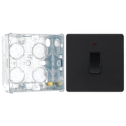 BG Evolve Matt Black 20A 2 Pole LED Switch PCDMB31B with 35mm Steel Back Box