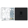 BG Evolve Matt Black 20A 2 Pole LED Switch PCDMB31B with 35mm Steel Back Box by British General