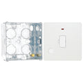 BG Evolve Pearlescent White 13A Unswitched Spur with Neon and Flex Outlet PCDCL54W with 35mm Steel Back Box