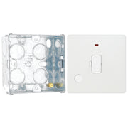 BG Evolve Pearlescent White 13A Flex Outlet Neon Unswitched Fused Connection Unit PCDCL54W with 35mm Steel Back Box