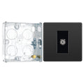 BG Evolve Black Chrome Co-Axial Socket Outlet PCDBC60B with 25mm Steel Back Box