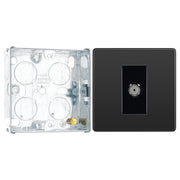 BG Evolve Black Chrome Single Co-Axial Socket PCDBC60B with 25mm Steel Back Box
