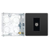 BG Evolve Black Chrome Single Co-Axial Socket PCDBC60B with 25mm Steel Back Box by British General