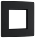 BG Evolve PCDMBEMS2B Matt Black 2 Euro Module Front Plate-Black Insert