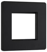BG Evolve PCDMBEMS2B Matt Black 2 Euro Module Front Plate-Black Insert