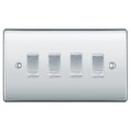 BG Polished Chrome 4 Gang Engraved Custom Labelled Appliance Grid Switch