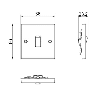 BG 930 Moulded Square Edge | White | 1 Gang 20A 2 Pole Switch by British General (BG-930)