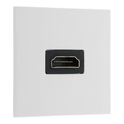 BG Nexus Brushed Steel HDMI Socket White insert
