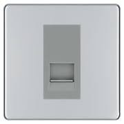 BG Screwless Polished Chrome Single Secondary Telephone Socket, Screw Terminal - Grey Insert by British General (BG-FPCEMS1+EMBTSSG)