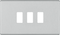 BG Electrical RFBS3 Nexus Grid Brushed Steel Screwless Front Plate 3 Module