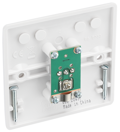 BG 860 Moulded Round Edge | White | 1 Gang Co-Axial TV Socket Outlet by British General (BG-860)