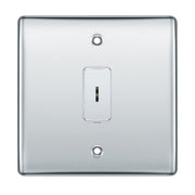 BG Polished Chrome 1 Gang 20 Amp Double Pole Secret Key Grid Switch