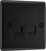 BG NFBRJ112 Nexus Metal RJ11 Double Data Outlet Socket - Matt Black by British General (BG-NFBRJ112-Shopify-SA_1)