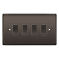BG Black Nickel 4 Gang Engraved Custom Labelled Appliance Grid Switch