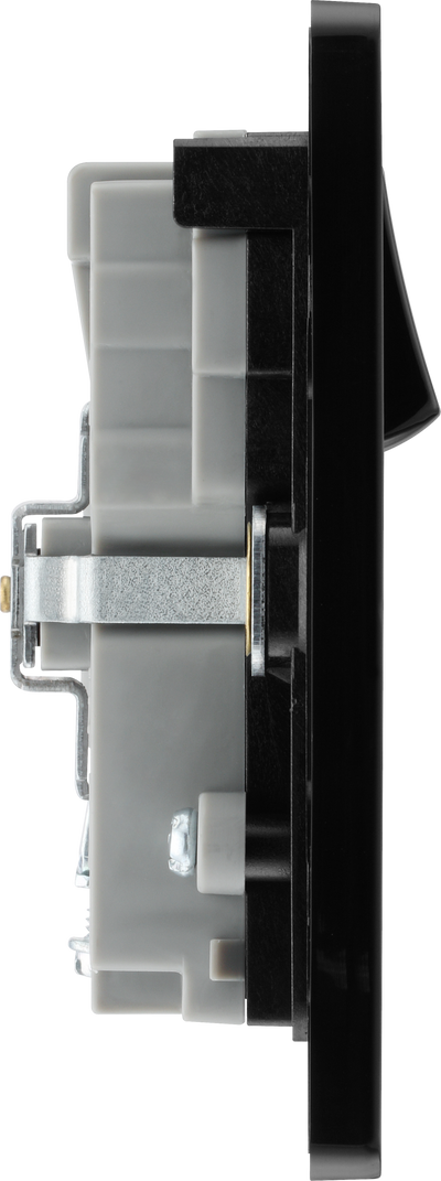 BG Evolve PCDBC22UAC22B 13A Double Switched Socket + USB A+C (22W) - Black Chrome