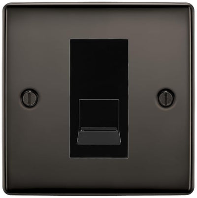 BG Nexus Black Nickel Single RJ11 Telephone Socket NBNRJ111 - Black Insert by British General (BG-NBNRJ111B)