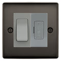 BG Nexus Black Nickel 2 Way Light Switch & 13A Fused Spur Plate | Grey Insert