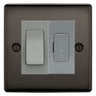 BG Nexus Black Nickel 2 Way Light Switch & 13A Fused Spur Plate | Grey Insert by British General