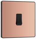 BG Evolve PCDCP13B Polished Copper 1 Gang 20A 16AX Intermediate Light Switch - Black Insert