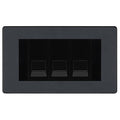 BG Evolve Matt Grey 3 Gang IDC Secondary Telephone Socket - Black Insert
