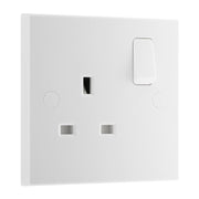 BG 921 Moulded Square Edge | White | 1 Gang 13A 1 Pole Switched Socket by British General (BG-921)