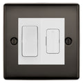 BG Nexus Black Nickel 2 Way Light Switch & 13A Fused Spur Plate | White Insert