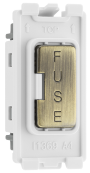 BG RABFUSE Nexus Grid Antique Brass 13A Fuse Holder Module
