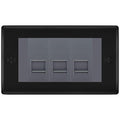 BG Nexus Matt Black 3 Gang IDC Secondary Telephone Socket - Grey Insert