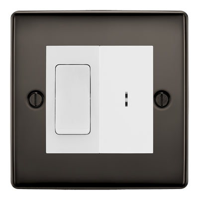 BG Nexus Black Nickel 2 Way Single Pole Key Switch with 2 Way Single Pole Switch, Key Included - White Insert