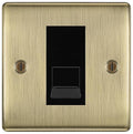 BG Nexus Antique Brass Single RJ11 Telephone Socket NABRJ111 - Black Insert