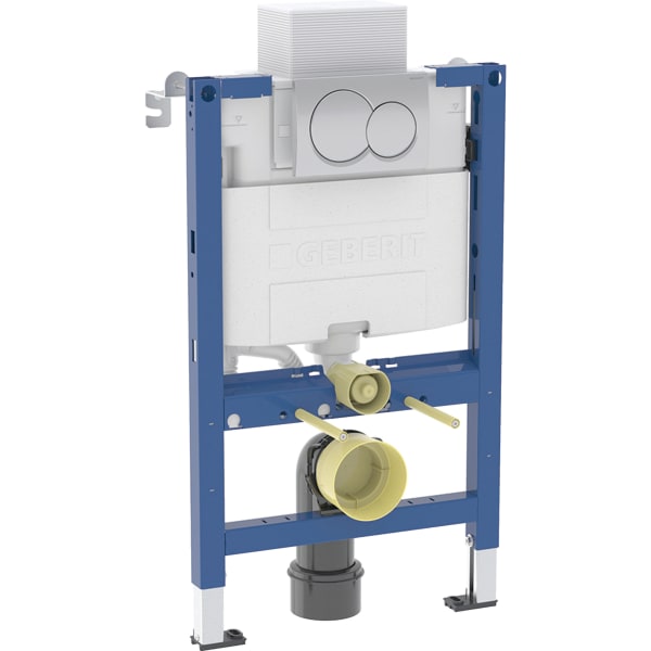 Geberit Alpha 82cm WC Frame / Cistern & Alpha01 Round Flush Plate - 458.035.21.2