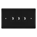 BG Nexus Metal Matt Black 3 Gang Flex Outlet Socket
