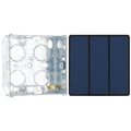 BG Evolve Matt Blue 2 Way Triple Edge to Edge Rocker Switch PCDDB43EB with 35mm Steel Back Box