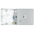 BG Screwless Polished Chrome 13A Unswitched Spur + Cable Outlet FPC55 with 25mm Steel Back Box